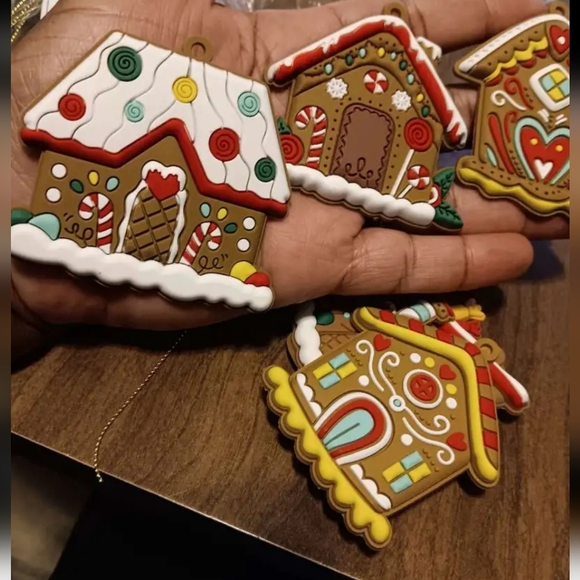 COPY - New set of gingerbread house rubber Christmas tree ornaments - Picture 2 of 7